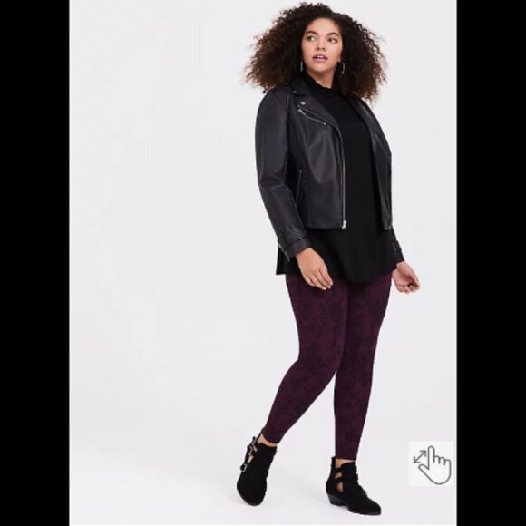 2 for $20 Torrid Purple Lace Print Leggings - Picture 2 of 9